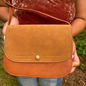 Suede and faux leather crossbody purse NWT